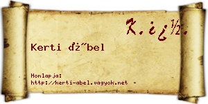 Kerti Ábel névjegykártya