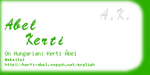 abel kerti business card
