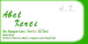 abel kerti business card
